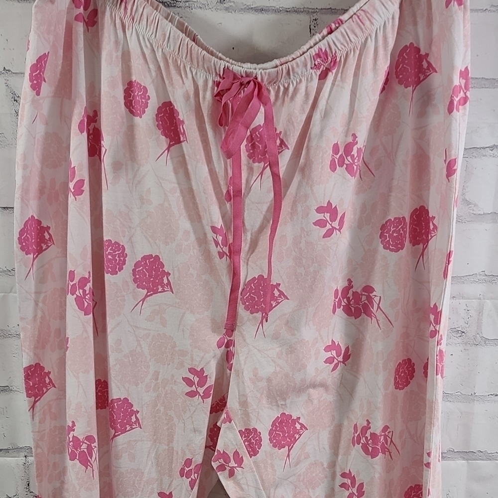 Pink flowered lounge pants, 2X